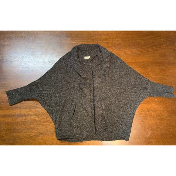 Sleeping on Snow Wool Open Front Cardigan Sweater Women Small Black Neutral Knit - Picture 1 of 10